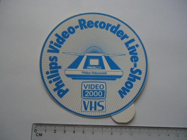 sticker oud PHILIPS VIDEO Videorecorder 2000 VHS Videomobil, Verzenden, Zo goed als nieuw, Bedrijf of Vereniging