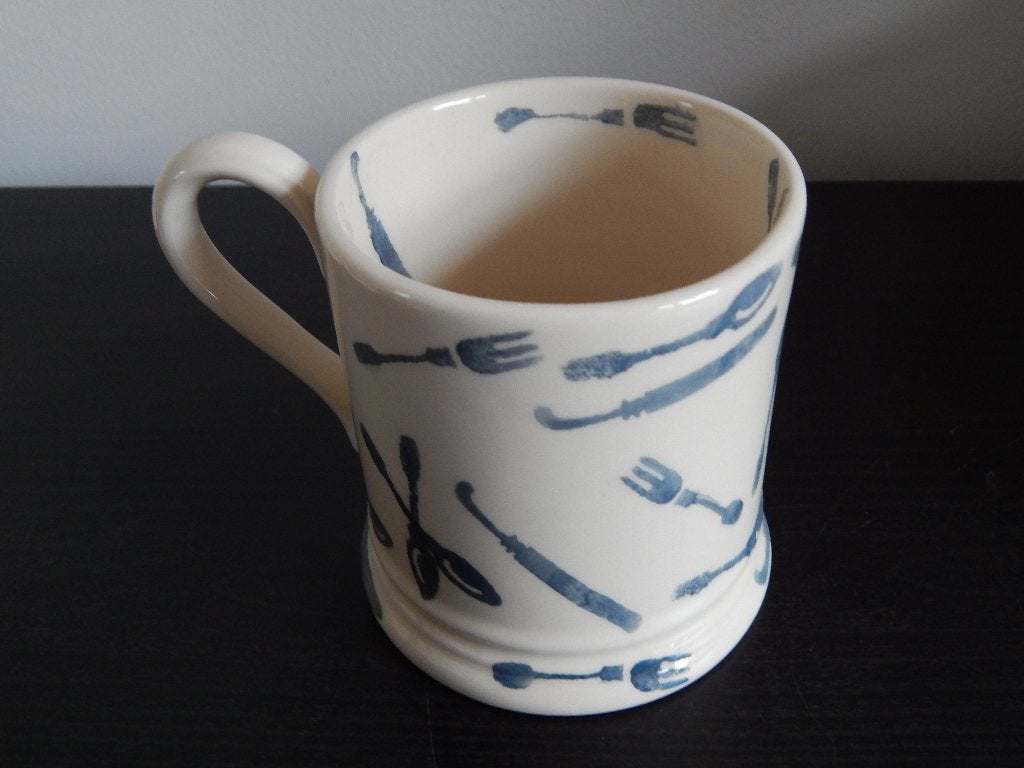 Emma Bridgewater half pint mug Forks and Knives 1993, Ophalen of Verzenden, Zo goed als nieuw, Emma Bridgewater, Overige stijlen