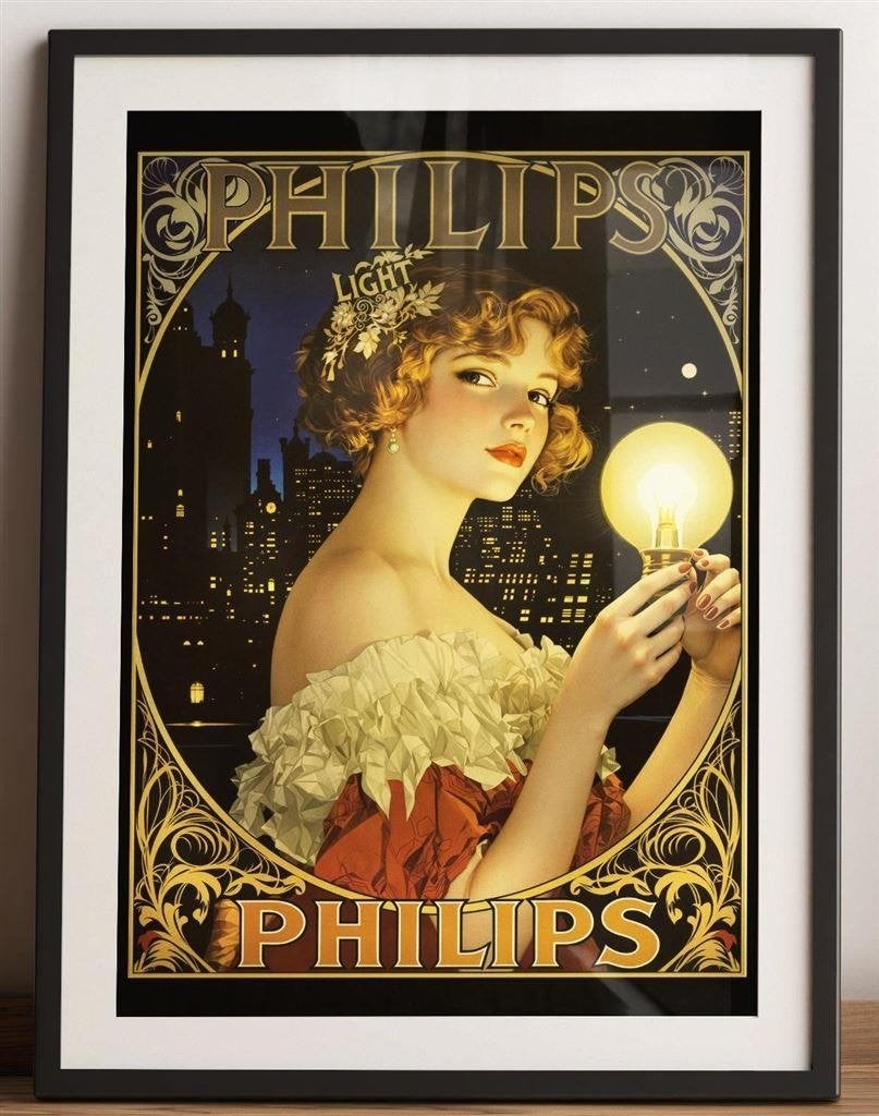 PHILIPS Lamp Vintage Poster affiche Alphonse Mucha 2, Verzenden