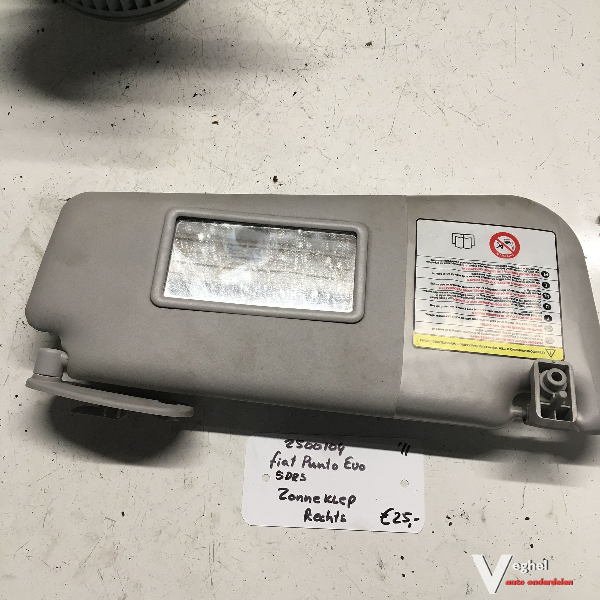 Fiat Punto Evo 5drs  2011 2500104 Zonneklep Rechtsvoor, Gebruikt, -, -, Ophalen of Verzenden
