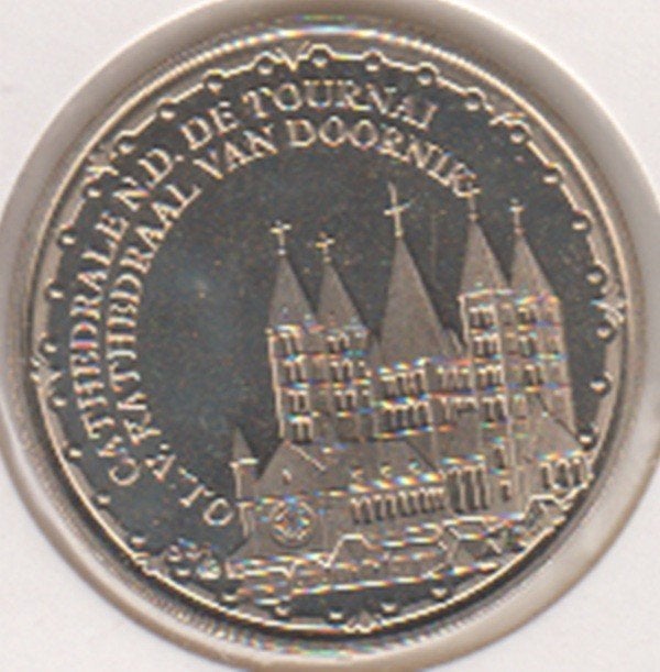 België penning De Kathedraal van Doornik 2009 in munthouder, Ophalen of Verzenden, Overige materialen, Buitenland