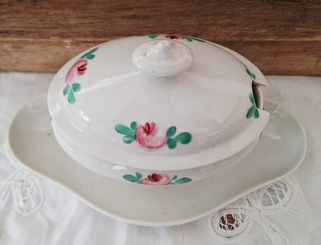 Oude franse saucière, gelegenheids/bruidsservies, Antiek en Kunst, Antiek | Servies los, Ophalen of Verzenden