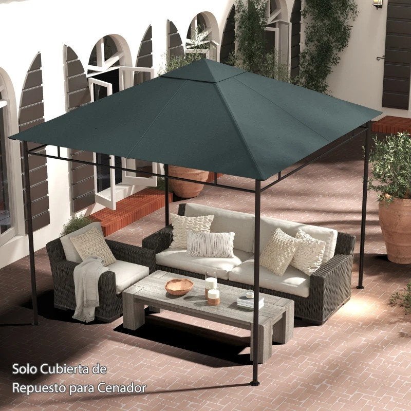 Partytentdak 3x3m Donkergrijs Polyester - Vervangend Dak, Onbekend, EU, Partytent, Minder dan 4 meter, Nieuw