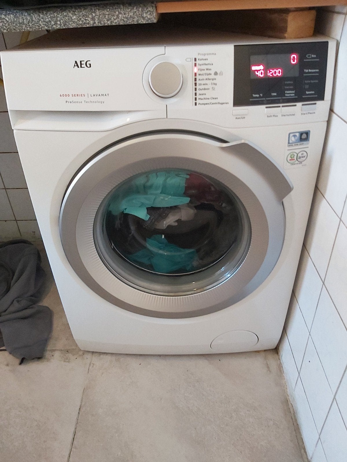 AEG 6000 SERIES LAVAMAT Wasmachine ProSense Technology, Gebruikt, Ophalen of Verzenden, Voorlader, Kort programma