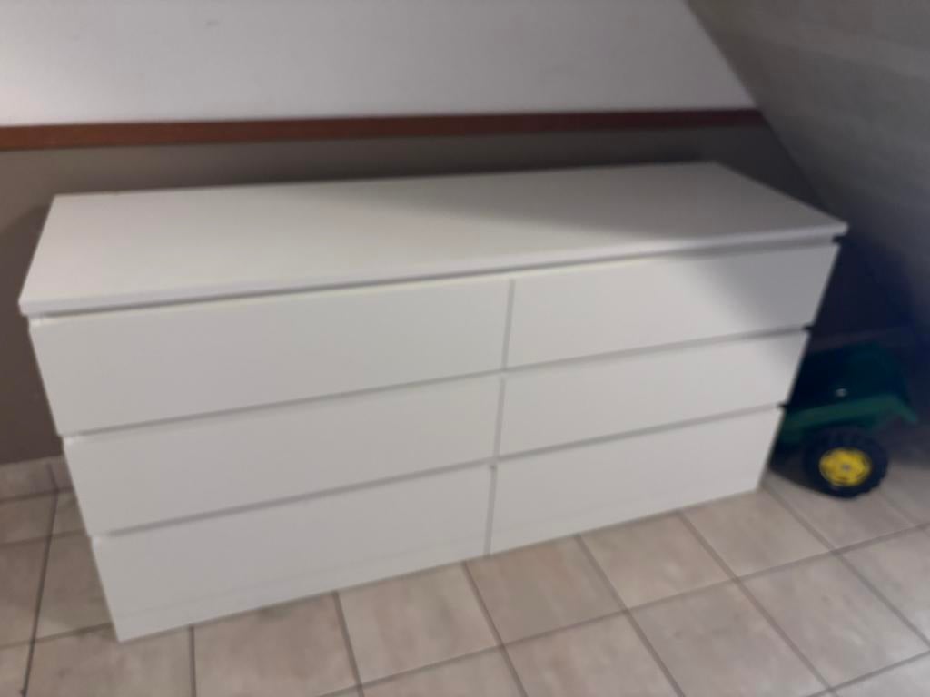 Malm ladekast wit 6 lades, Ophalen, Zo goed als nieuw, Hout, Overige typen