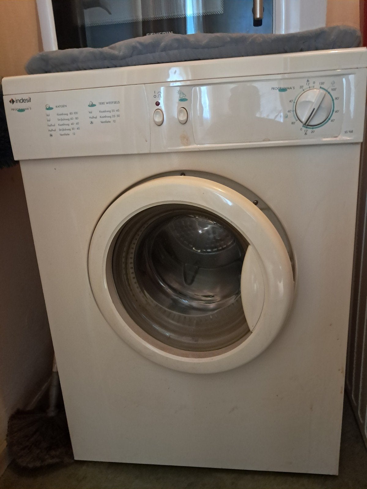 Indesit wasdroger, Ophalen of Verzenden, Gebruikt, Luchtafvoer, 85 tot 90 cm