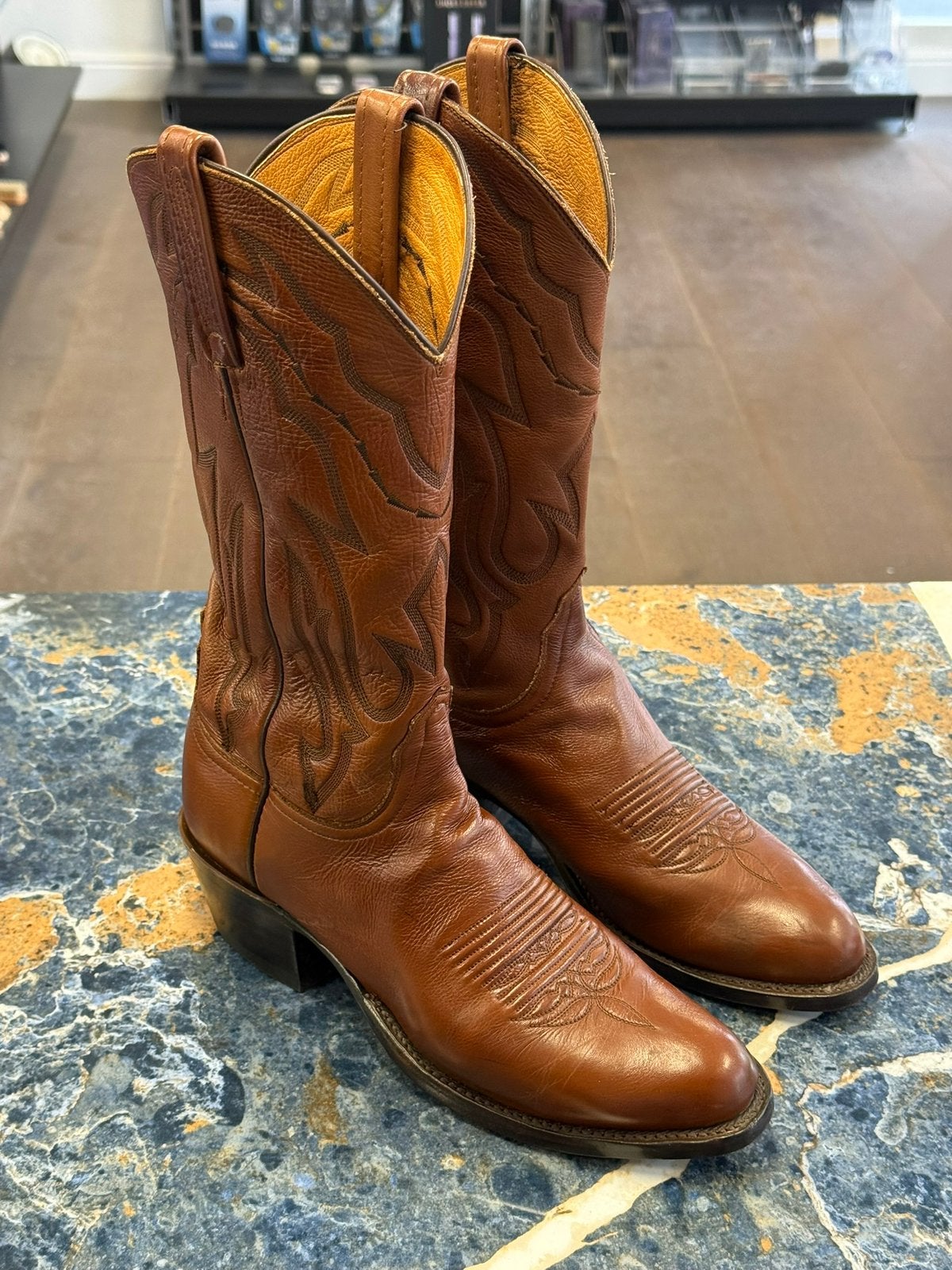 Lucchese 2000 western cowboy laarzen, Bruin, Boots, Ophalen of Verzenden, Zo goed als nieuw