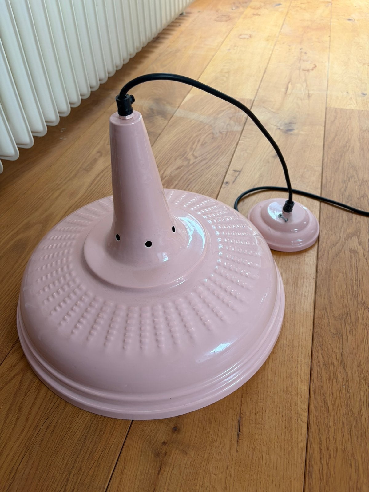 Lampenkap Loods5 pastelroze met wit, Huis en Inrichting, Lampen | Hanglampen, Ophalen, Zo goed als nieuw