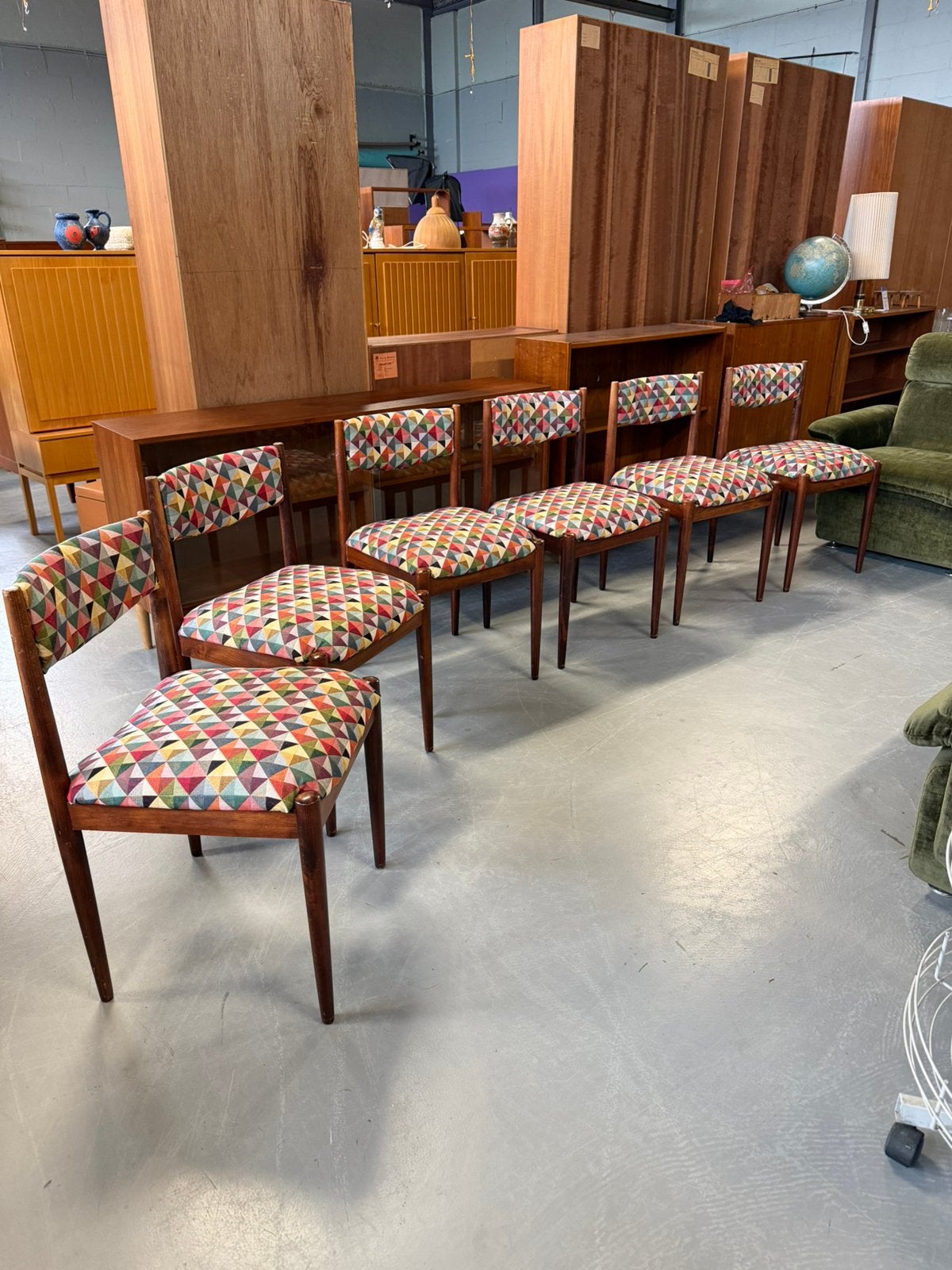 6 stoelen eetkamerstoelen vintage, Ophalen, F, Gebruikt, X