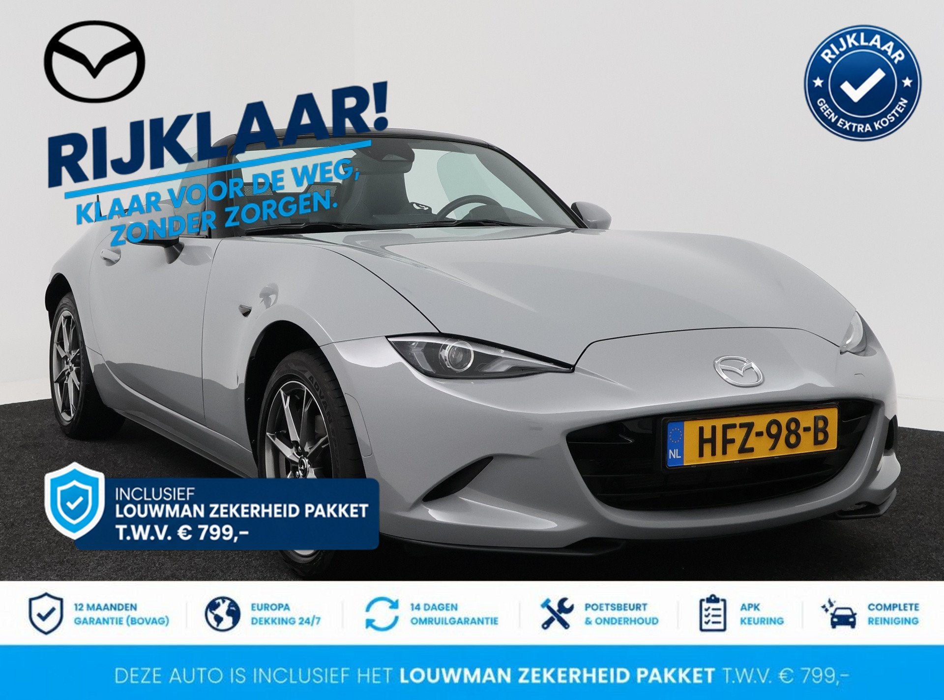 Mazda MX-5 1.5 SkyActiv-G 132 Exclusive-Line | RIJKLAAR INCL, Auto's, Achterwielaandrijving, 4 cilinders, Verwarmde buitenspiegels