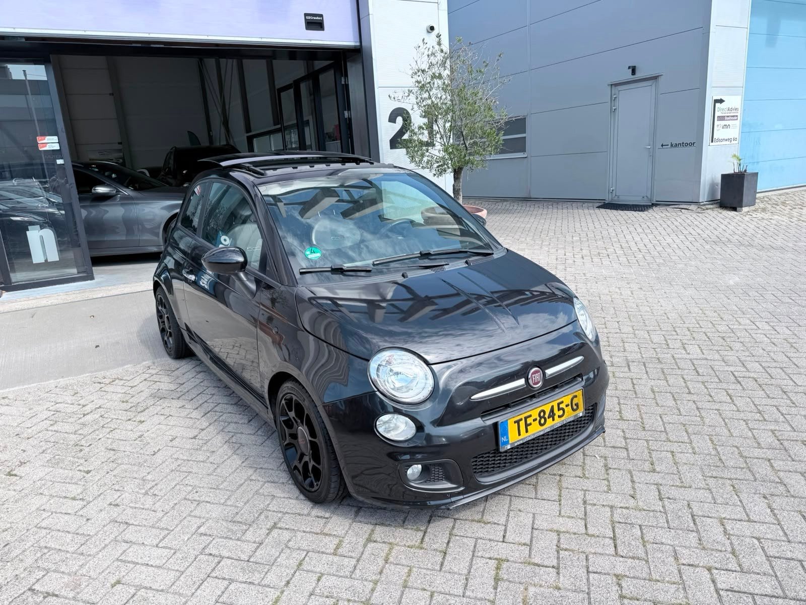 Fiat 500 C 0.9 TwinAir Sport! AUTOMAAT! SCHUIFDAK! AIRCO! IN, Auto's, Fiat, Euro 5, Gebruikt, Cabriolet, Zwart