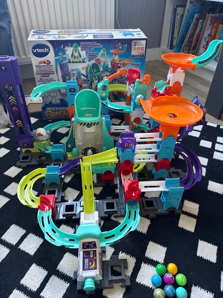 VTECH knikkerbaan Marble Rush, Ophalen of Verzenden, Gebruikt, Bouwen, Met licht