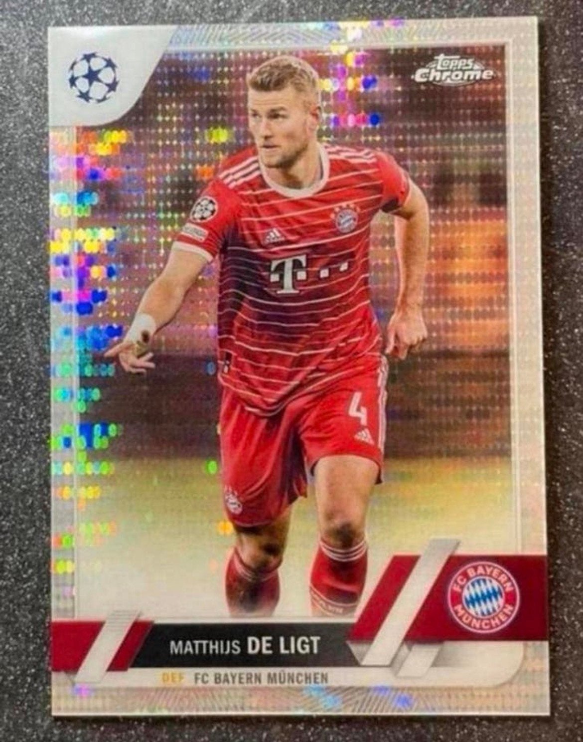 Topps CHROME 2023 PRIZM MATTHIJS DE LIGT FC BAYERN MÜNCHEN, Verzenden, Zo goed als nieuw, Plaatje