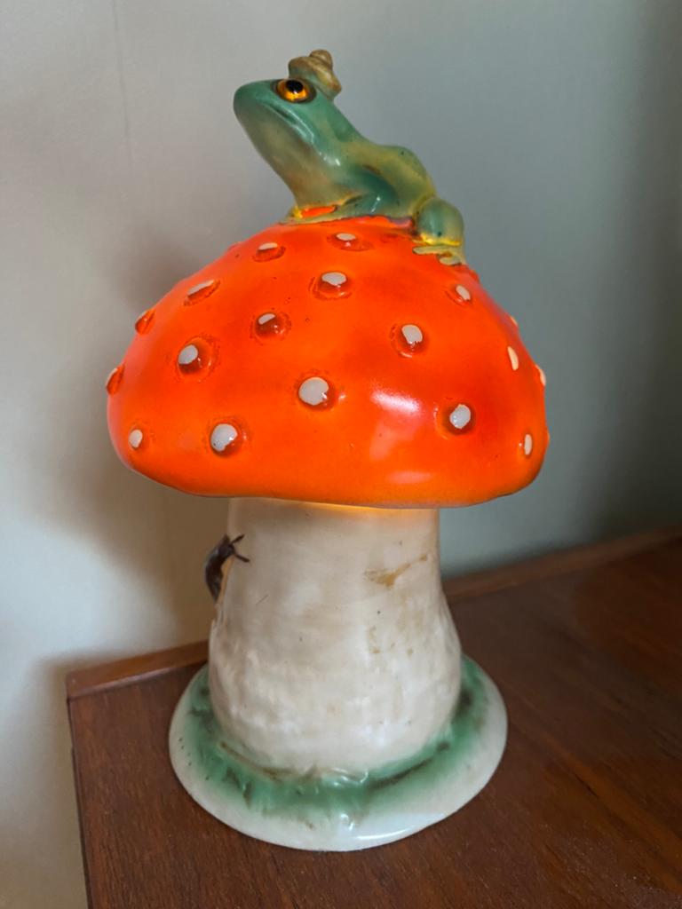 Paddestoel  lampje vintage, Ophalen, Zo goed als nieuw, Minder dan 50 cm