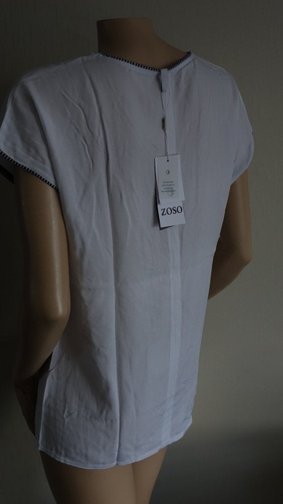 witte ZOSO top, Kleding | Dames, Verzenden, Wit, Zo goed als nieuw, Korte mouw