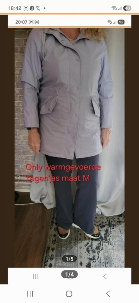 Only warmgevoerde regenjas maat M €10, Ophalen of Verzenden, Regenjas