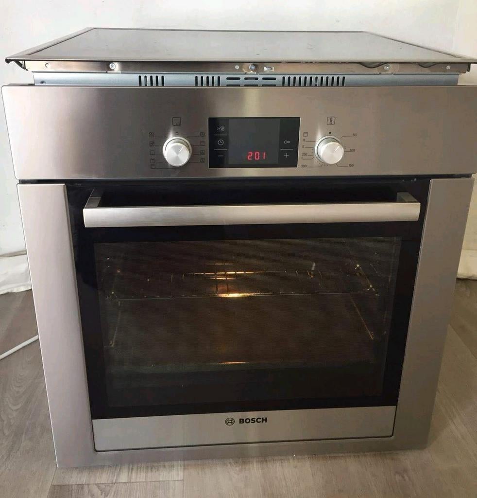 Luxe BOSCH inbouw oven + inductie kookplaat, Ophalen, Hete lucht, 60 cm of meer, Zo goed als nieuw