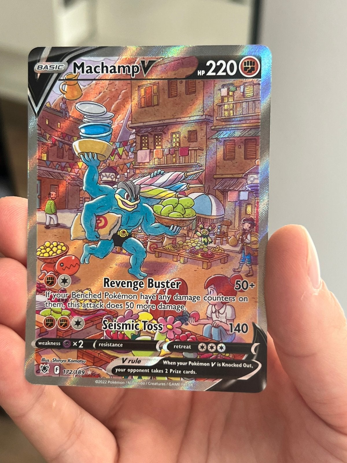 Pokémon TCG Machamp V Astral Radiance NM, Ophalen of Verzenden, Zo goed als nieuw