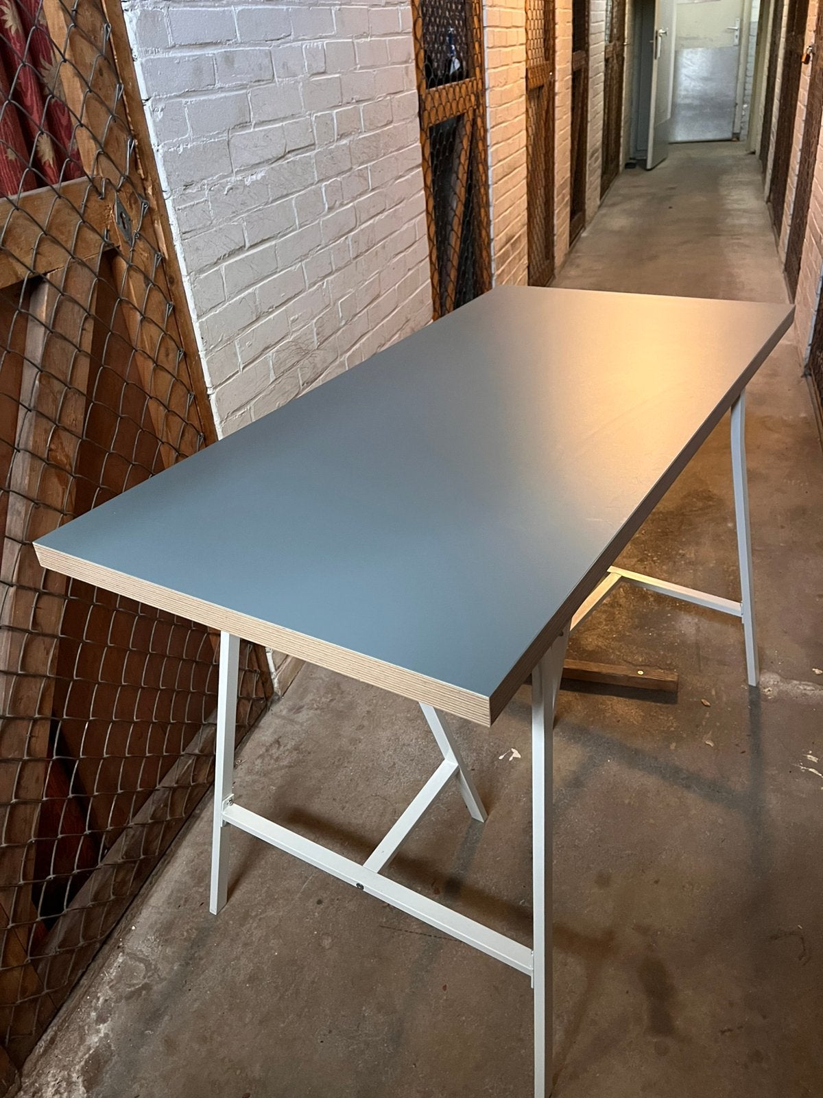 Bureau / tafel blad met losse schragen, Ophalen, Gebruikt, 120 cm, IKEA