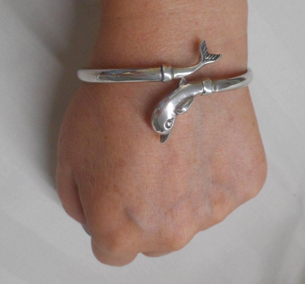 Prachtige zilveren vintage armband dolfijn nr.2472