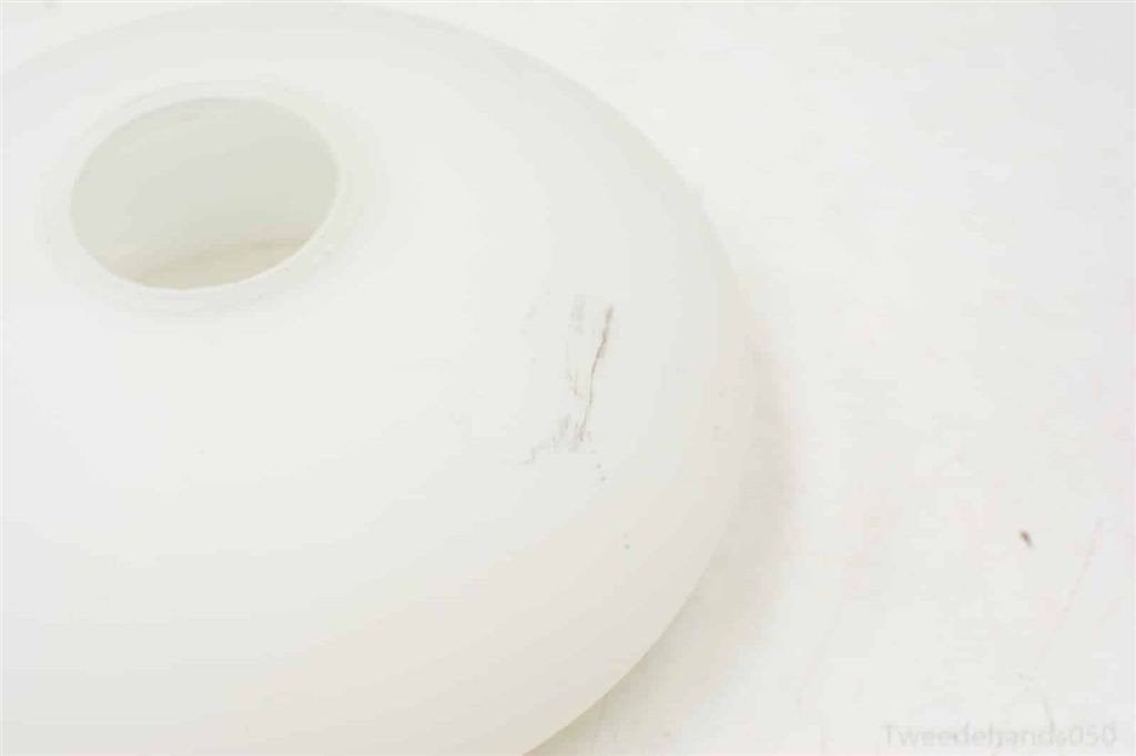 Wit glazen lampenkap 92708, Huis en Inrichting, Lampen | Lampenkappen, Gebruikt, Wit, Rond, Ophalen of Verzenden
