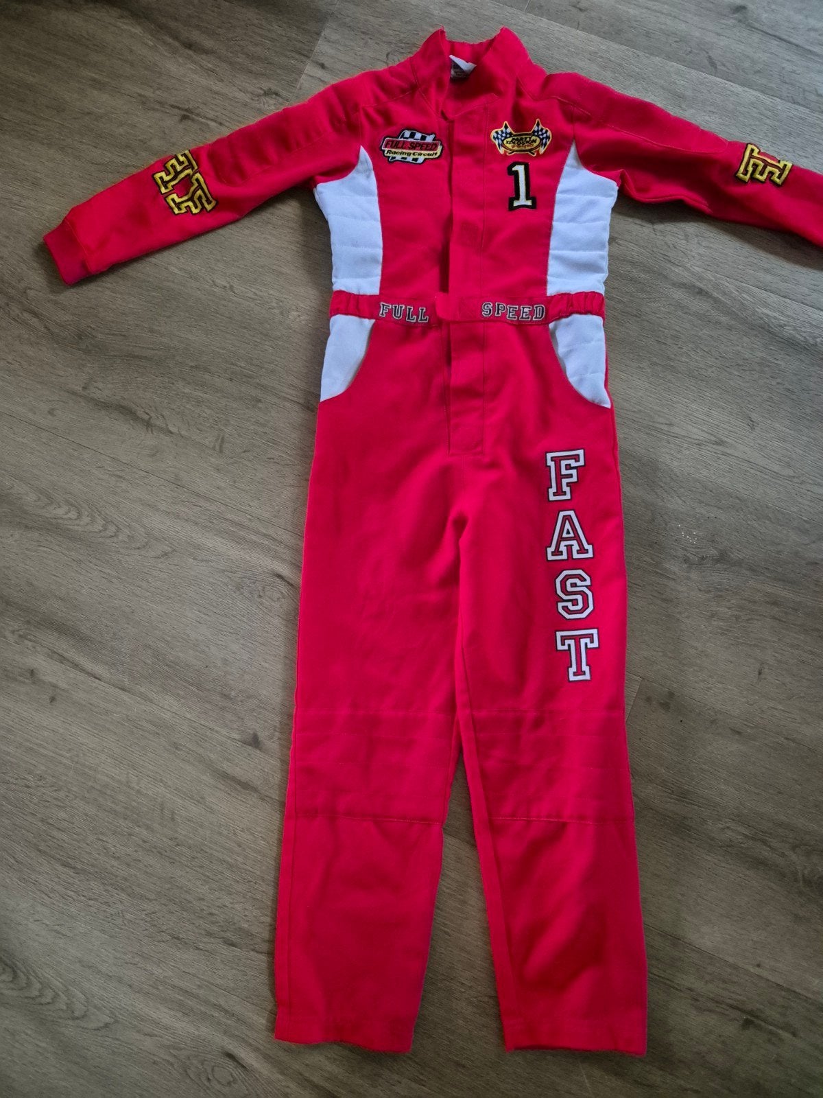 Supermooie 'race' kinderoverall maat 128, Ophalen of Verzenden, Zo goed als nieuw, Jongen of Meisje