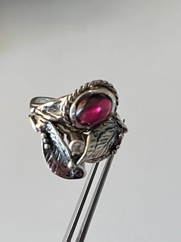 Aparte zilveren ring, Ophalen of Verzenden, Zilver, Ring, Met edelsteen