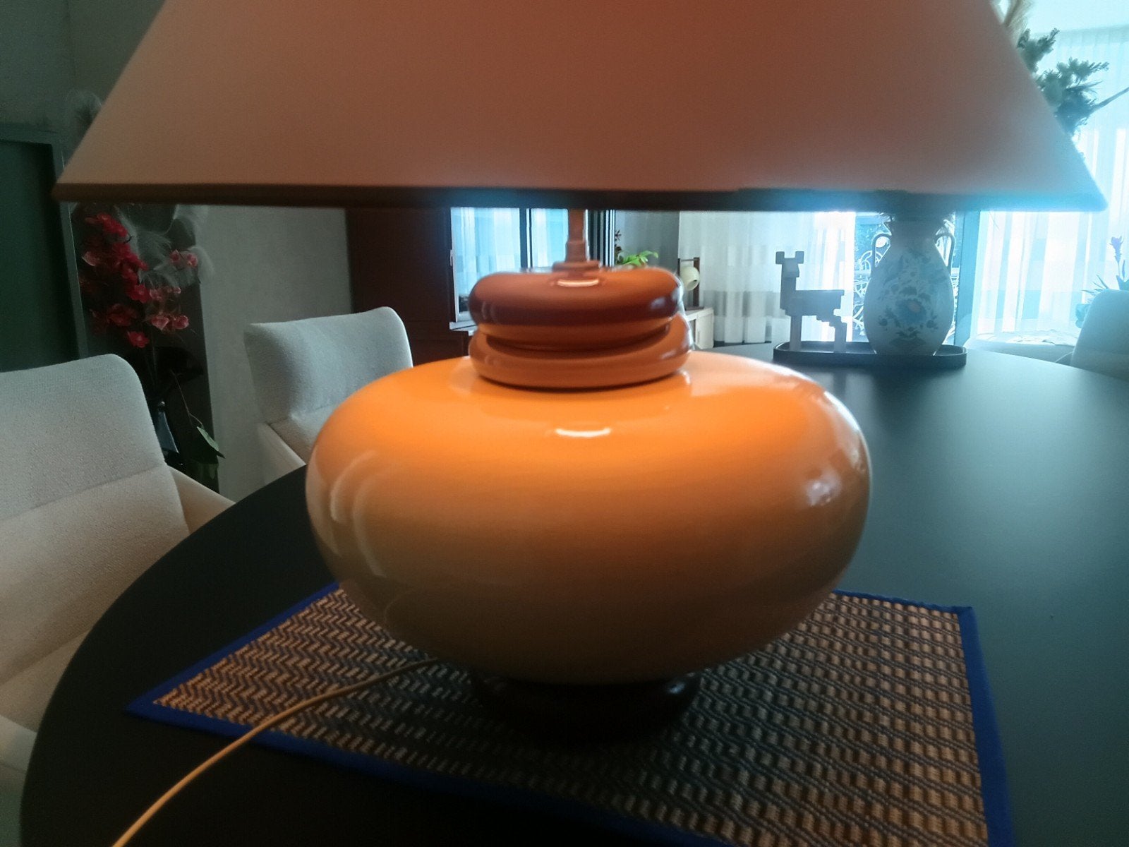 Vintage Kostka Tafellamp - Keramiek Bruin/Beige, Ophalen