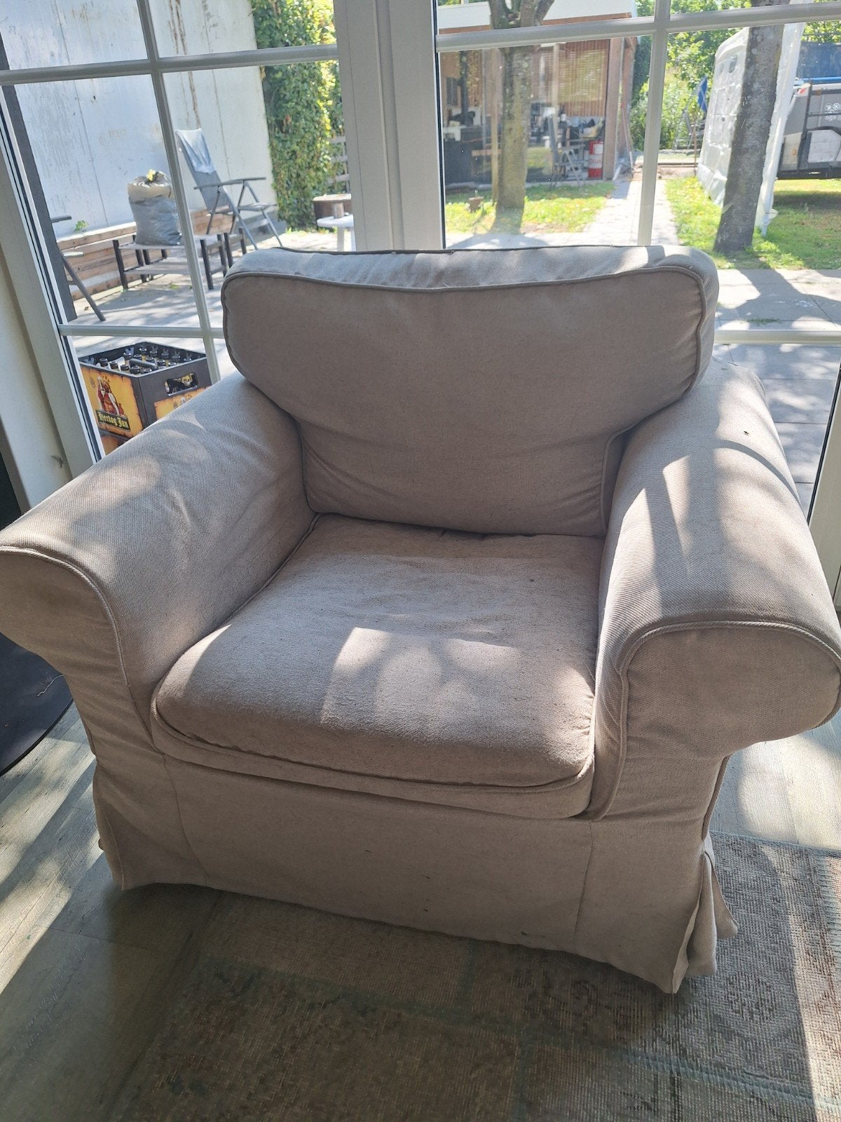 Comfortabele Fauteuil Ektorp - Ideaal voor ontspanning, Ophalen, Gebruikt, Klassiek, Comfortabel, 75 tot 100 cm