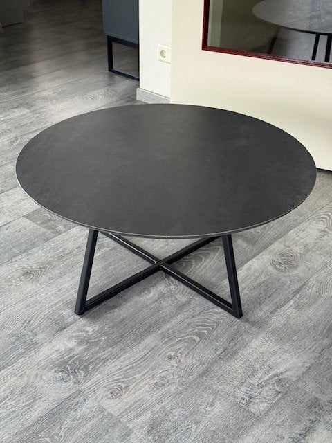 Moderne ronde Salontafel Fabbri, 80 cm., Ferro zwart, Huis en Inrichting, Tafels | Salontafels, Gebruikt, 50 tot 100 cm, Rond