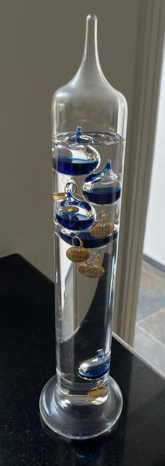 Galileo glazen Thermometer - H 33 cm, Glas, Ophalen of Verzenden, Zo goed als nieuw, Overige merken
