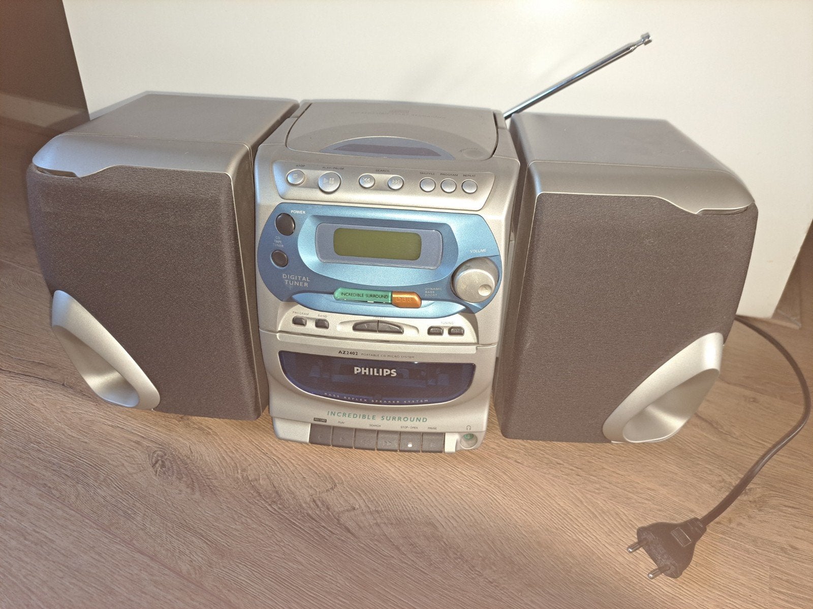 Philips AZ2402 Draagbare CD-speler met Radio en Cassettedeck, Ophalen, Philips, Gebruikt, Draagbaar