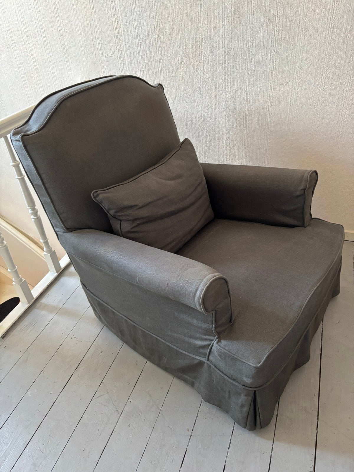 Axel Vervoort comfortabele fauteul . Linnen stof, Huis en Inrichting, Ophalen, Gebruikt, 75 tot 100 cm, Stof