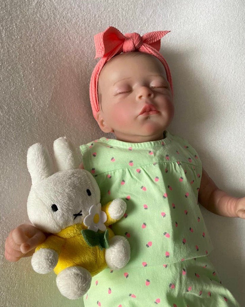 Reborn baby meisje, slapend..🥰, Verzamelen, Poppen, Verzenden, Zo goed als nieuw, Babypop, Levensecht of Reborn