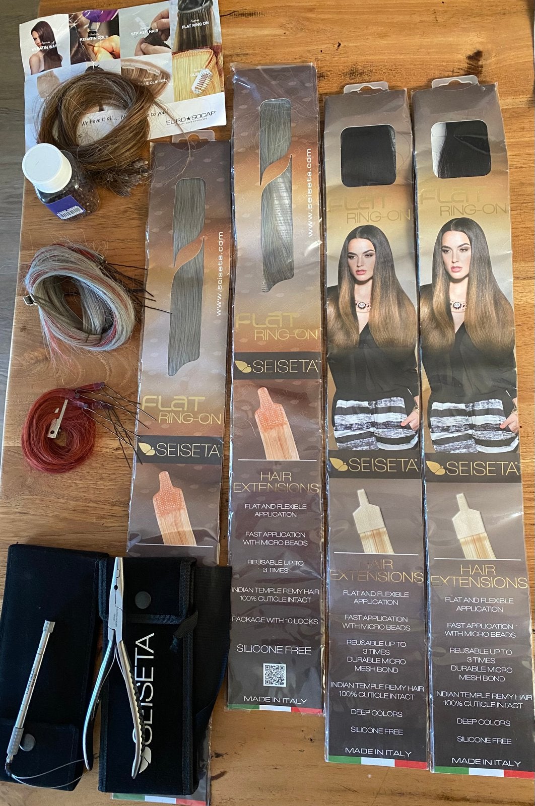 Diverse extensions en tools om te plaatsen, Ophalen of Verzenden, Zo goed als nieuw, Pruik of Haarverlenging