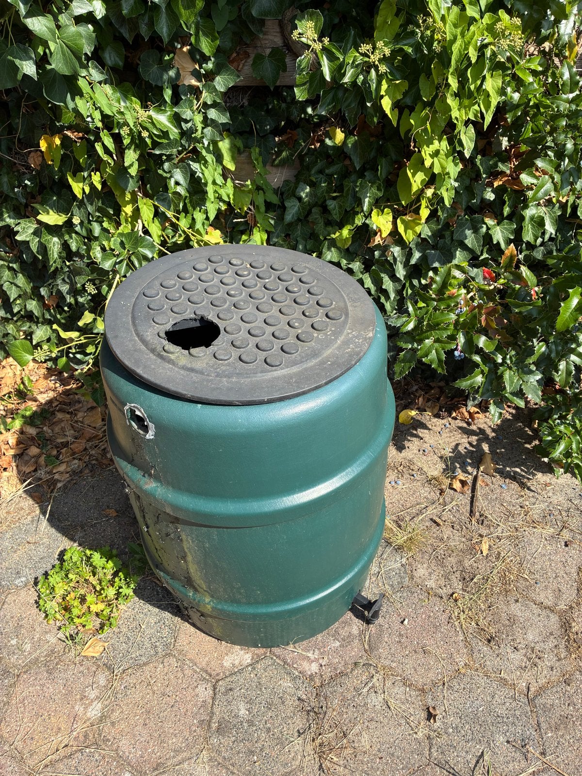 Regenton 114 liter met deksel en overloop, 75 tot 150 liter, Ophalen, Gebruikt, Kunststof