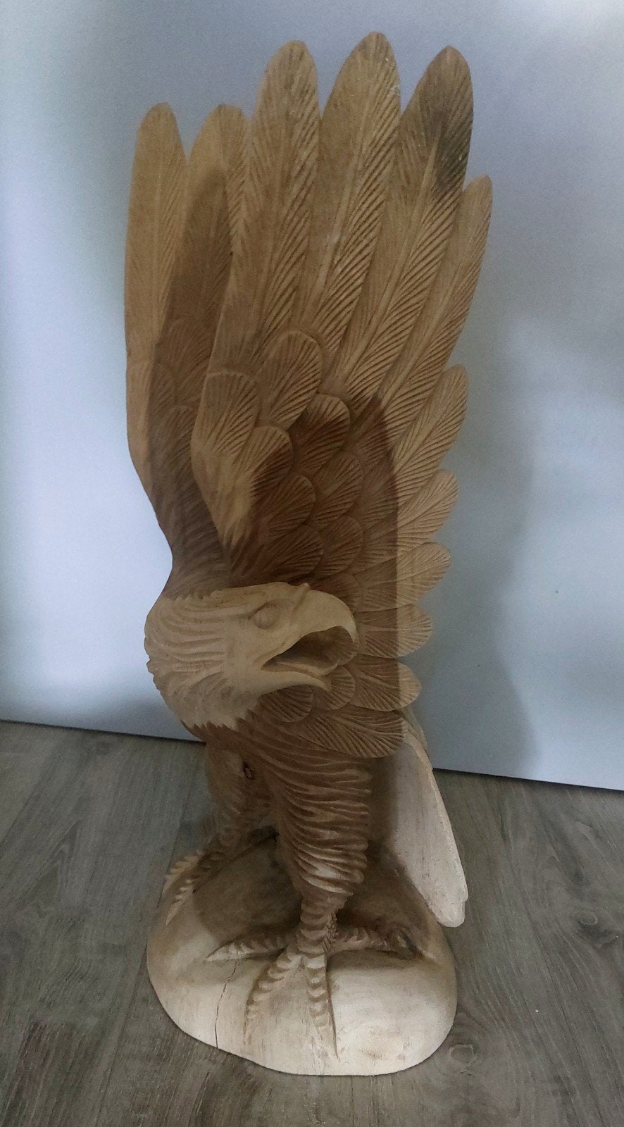 Groot Houtsnijwerk Arend - 80+ cm, Antiek en Kunst, Houtsnijwerk, Handgemaakt, Hout, Vogel