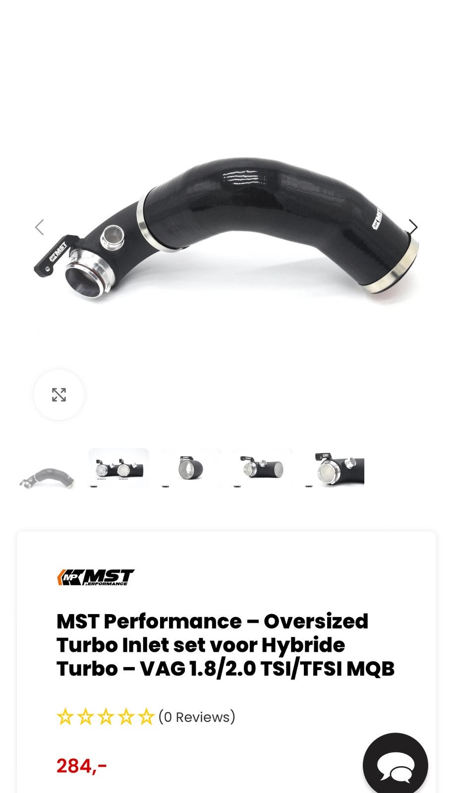 MST Oversized Turbo Inlaat set VAG 1.8/2.0 TSI/TFSI MQB, Auto-onderdelen, Ophalen of Verzenden, Gebruikt, Audi