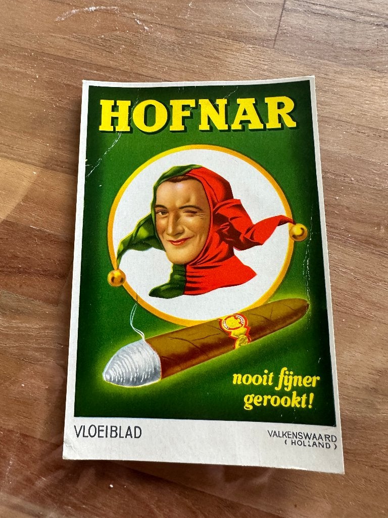 Zeer fraai HOFNAR vloeiblad. Vloeiblad sigaren. Nr: 1, Ophalen of Verzenden, Gebruikt, Overige typen