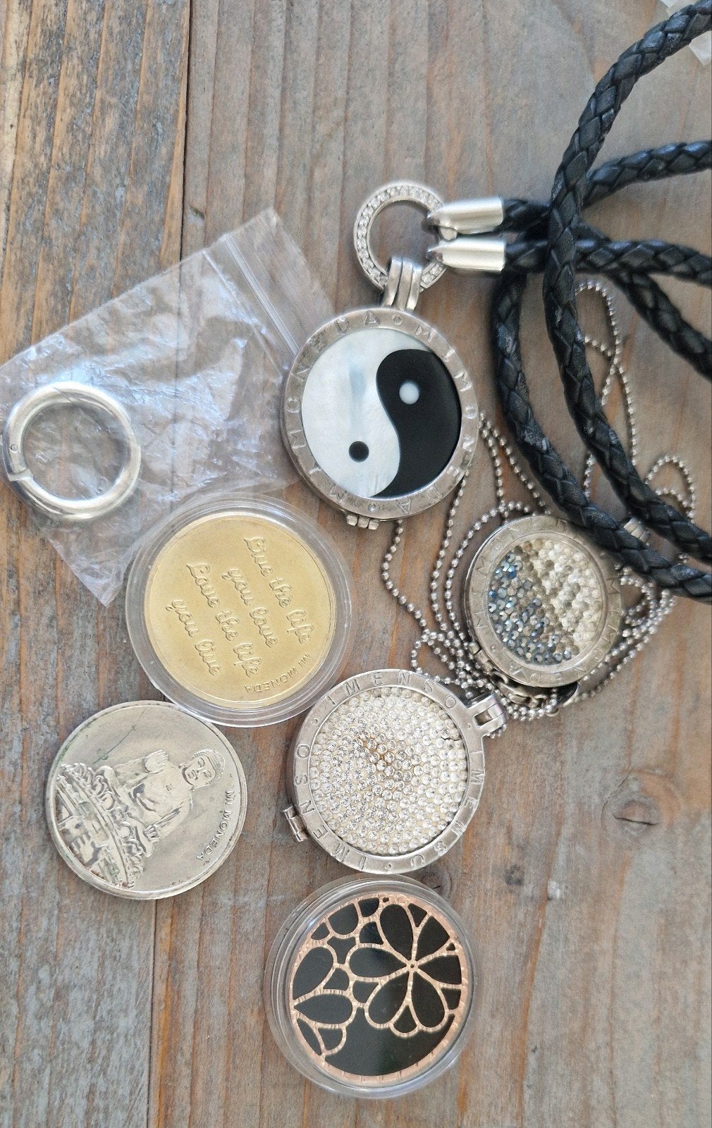 Mi Moneda • Medaillonhangers • met verwisselbare munten, Sieraden, Tassen en Uiterlijk, Enkelbandjes en Enkelkettinkjes, Gebruikt