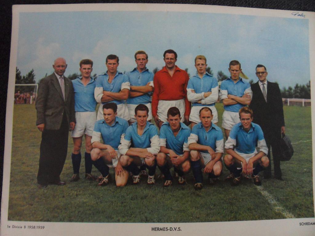 Esso voetbal plaat Hermes-D.V.S. (Schiedam), Ophalen of Verzenden, Gebruikt, Overige binnenlandse clubs, Poster, Plaatje of Sticker