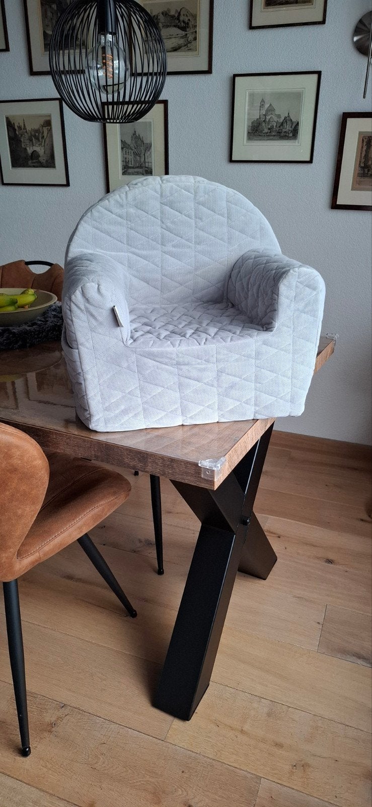 kinder fauteuil grijs, Kinderen en Baby's, Kinderkamer | Tafels en Stoelen, Ophalen, Zo goed als nieuw, Stoel(en)