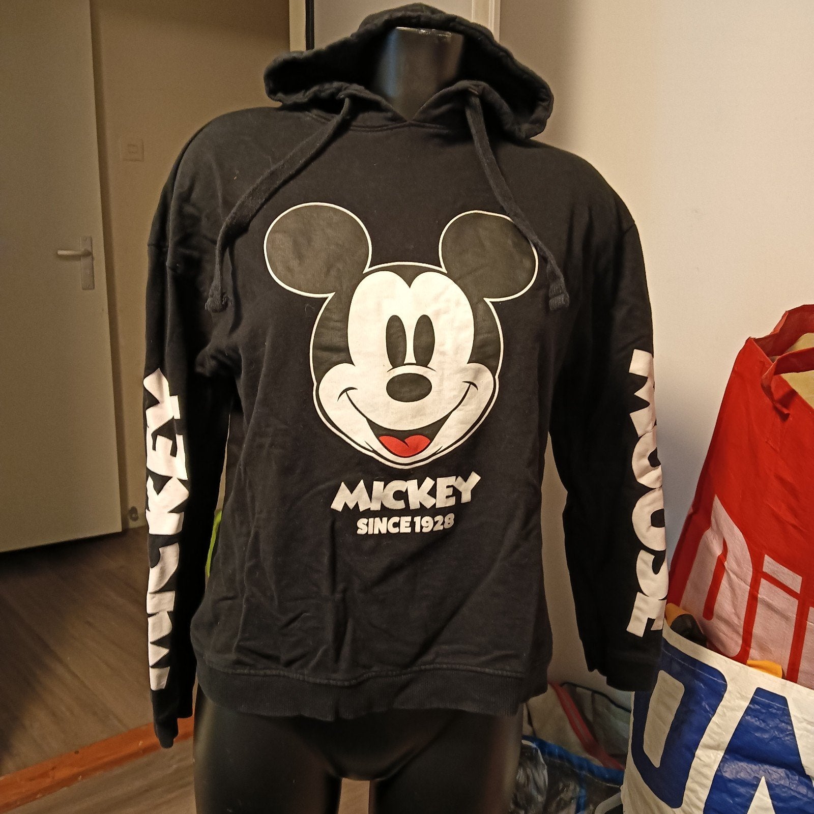 Zwarte Mickey Mouse Hoodie Maat M, Maat 38/40 (M), Disney, Zwart, Ophalen of Verzenden