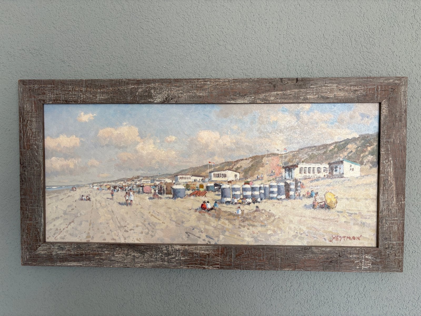 Olieverf Schilderij Zandvoort door Willem Heytman (79x39cm), Antiek en Kunst, Kunst | Schilderijen | Klassiek, Ophalen, Maritiem / water