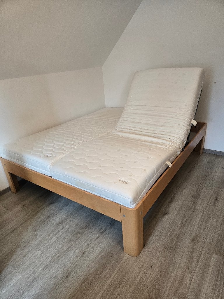 Auping tweepersoonsbed met swissflex bodems en matrassen, Ophalen, Gebruikt, 210 cm, Tweepersoons