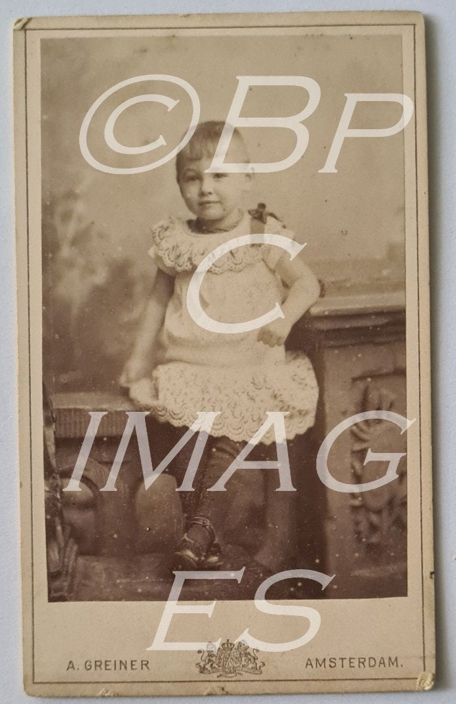 cdv peuter Greiner C de Hoop Scheffer 1880's, Ophalen of Verzenden, Voor 1940, Gebruikt