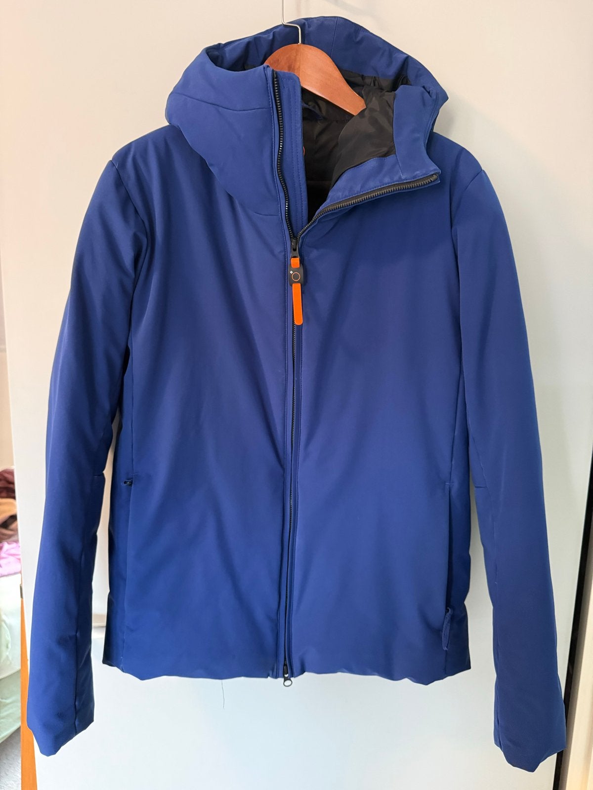 Aspesi Freccia heren winter dons jas  - L -  blauw, Ophalen of Verzenden, Zo goed als nieuw, Maat 52/54 (L), Blauw