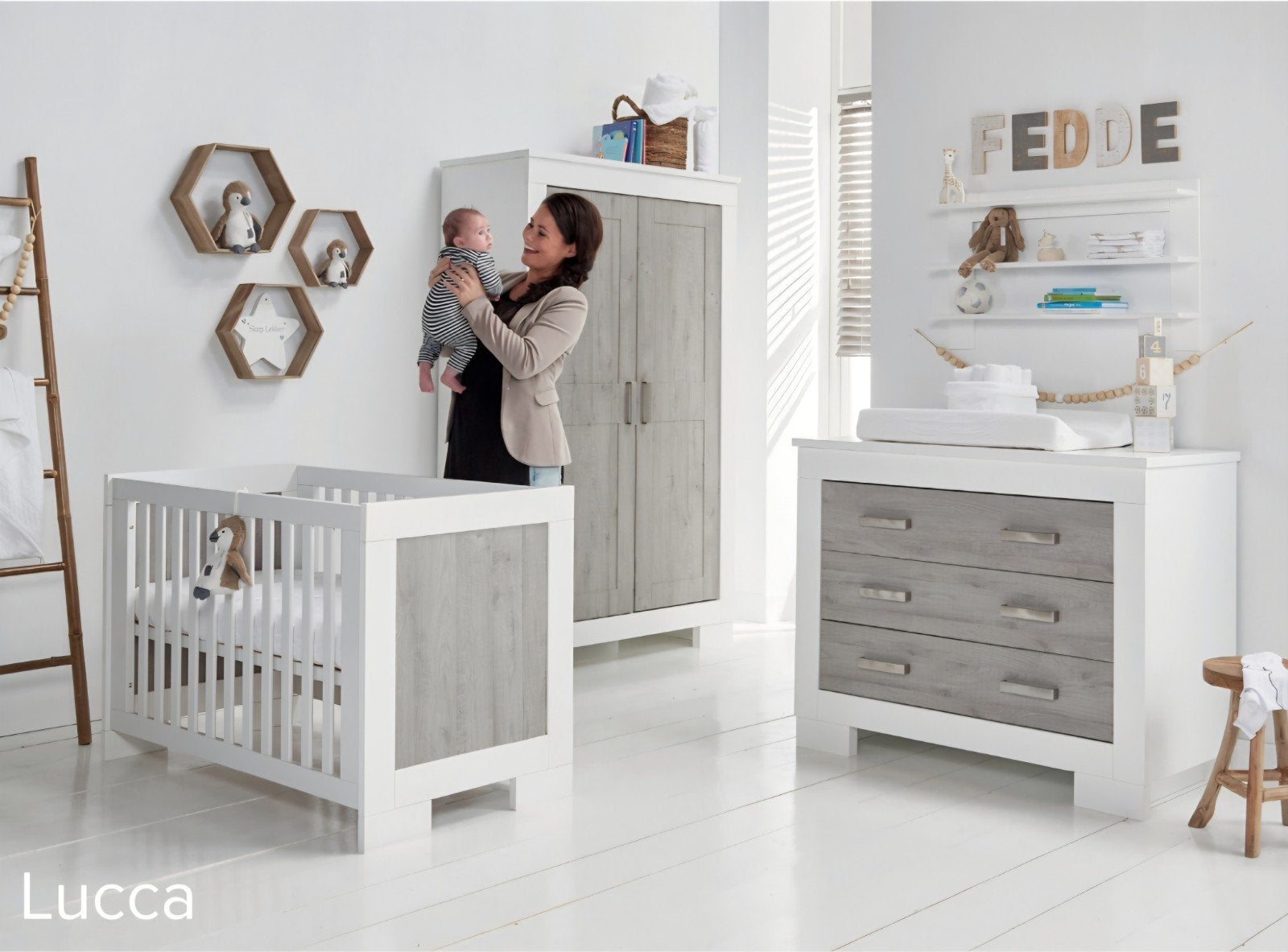Complete babykamer TMF Luca - Ledikant, Commode, Kast, Kinderen en Baby's, Ophalen, Jongetje of Meisje