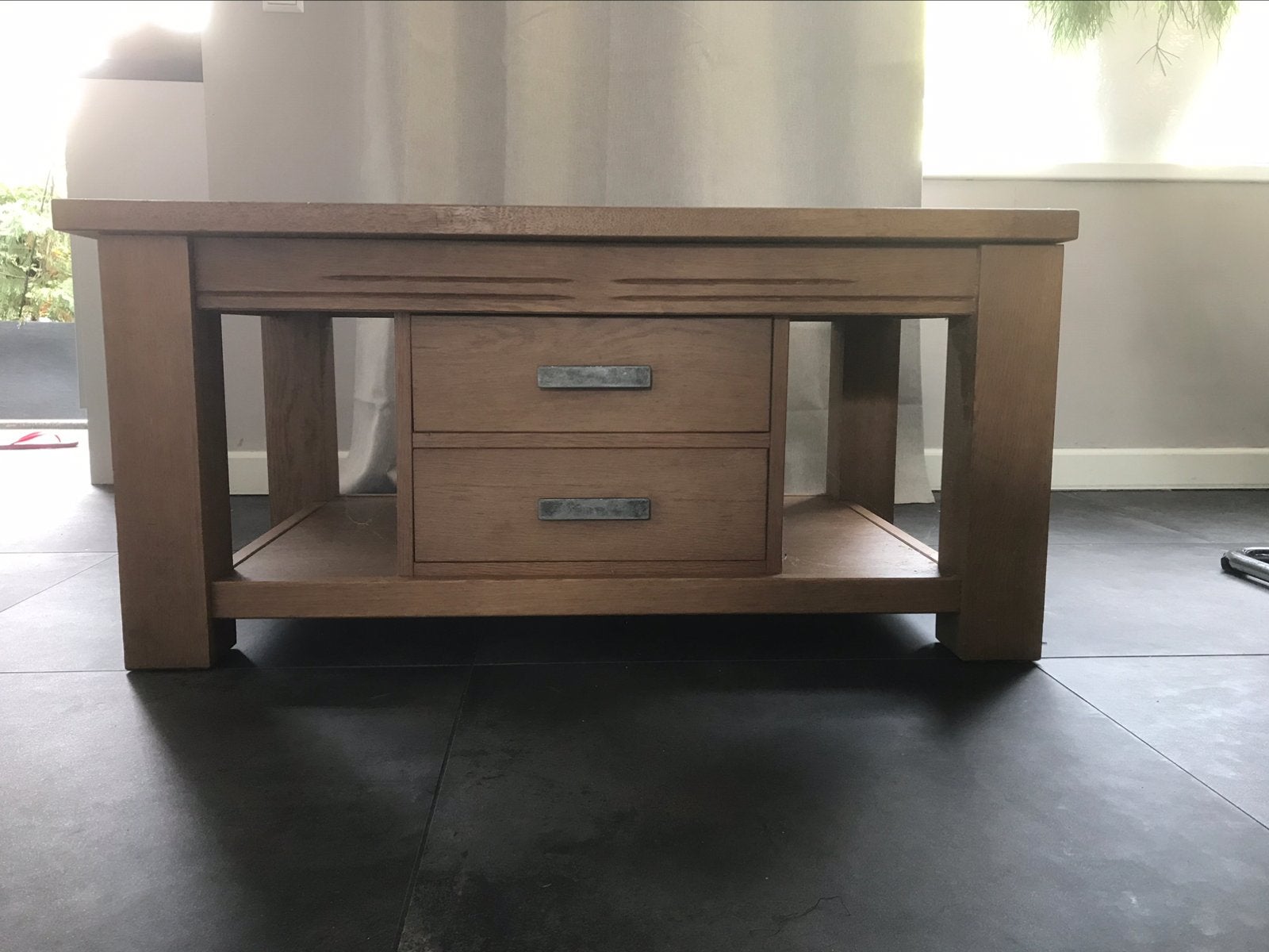 Eiken salontafel, Huis en Inrichting, Tafels | Salontafels, Ophalen of Verzenden, Gebruikt
