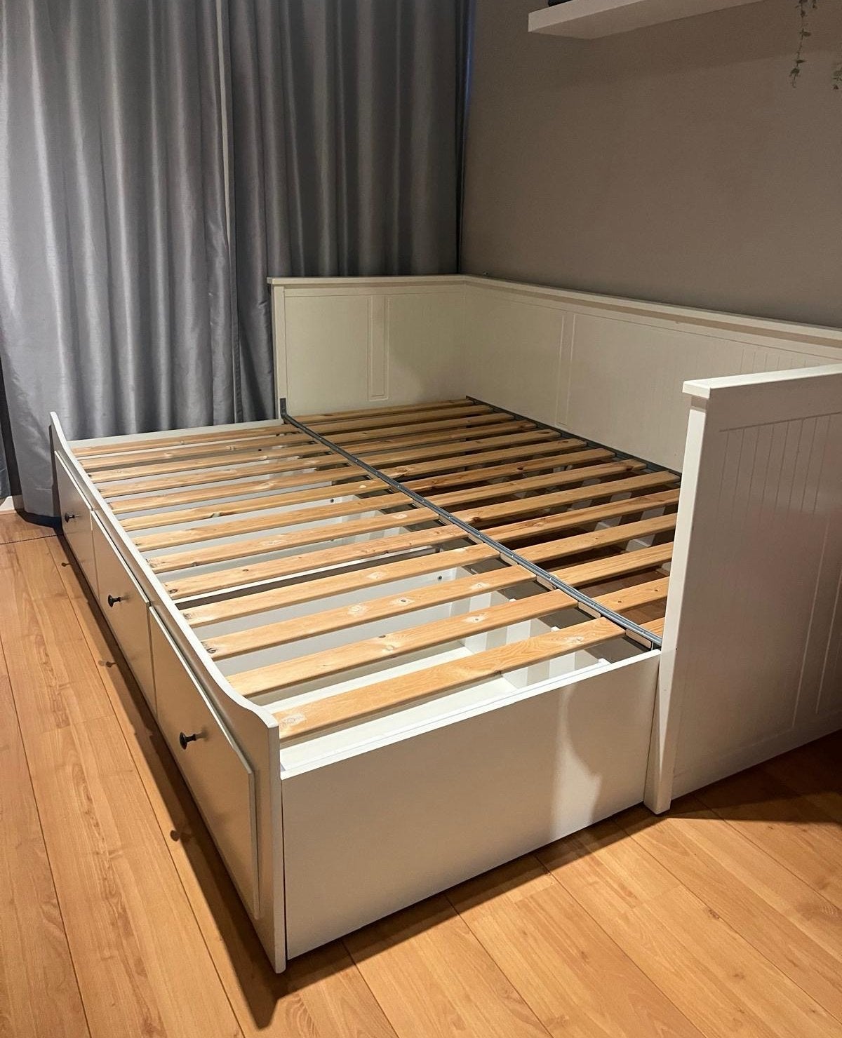 IKEA Hemnes bedbank met 3 lades - Wit, Ophalen, Wit, Tweepersoons, 200 cm